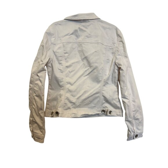 Glitterscape Womens White Denim Jacket With Rhinestone Embellishments Size S - Picture 5 of 6